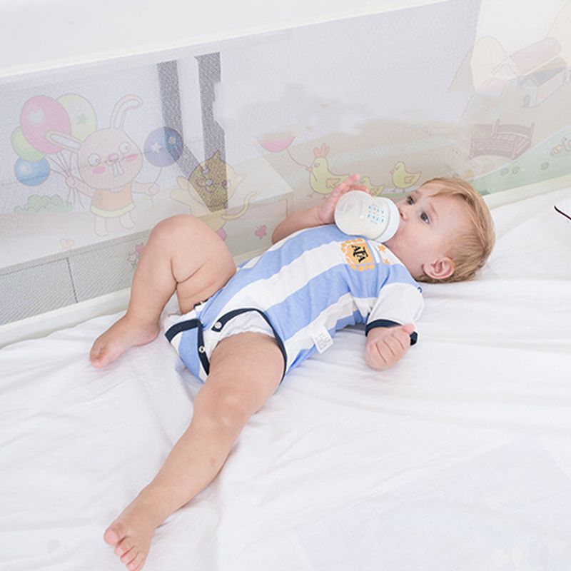 GENERICO - Baranda de Cama Seguridad Para Bebe Plegable 180 cm. Gris