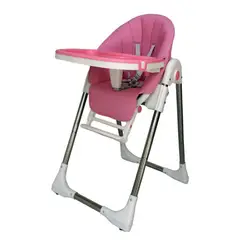 GENERICO - Silla De Comer Para Bebe Niño Ecocuero altura Ajustable Rosado