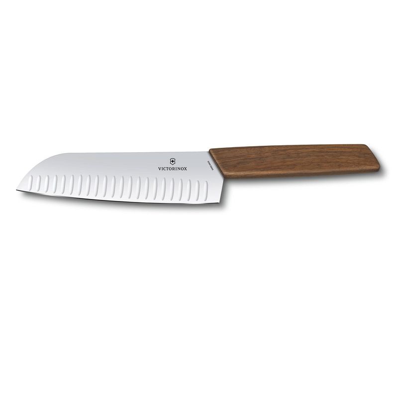 VICTORINOX - Cuchillo Santoku Swiss Modern color Café. Hoja 17 cm. Victorinox