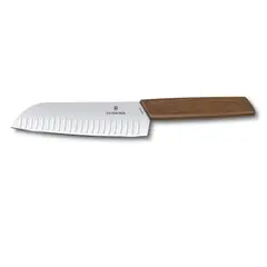 VICTORINOX - Cuchillo Santoku Swiss Modern color Café. Hoja 17 cm.