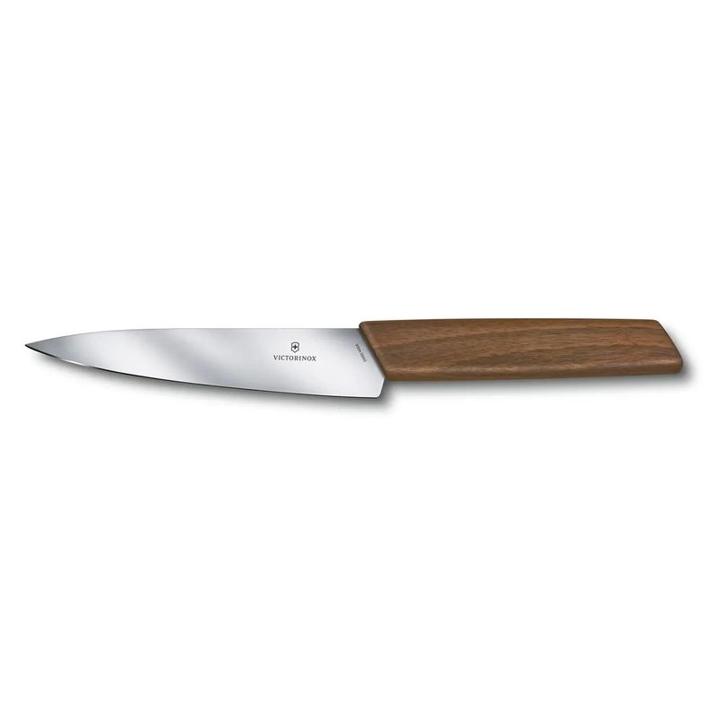 VICTORINOX - Cuchillo de cocina Swiss Modern color Café. Hoja 15 cm. Victorinox