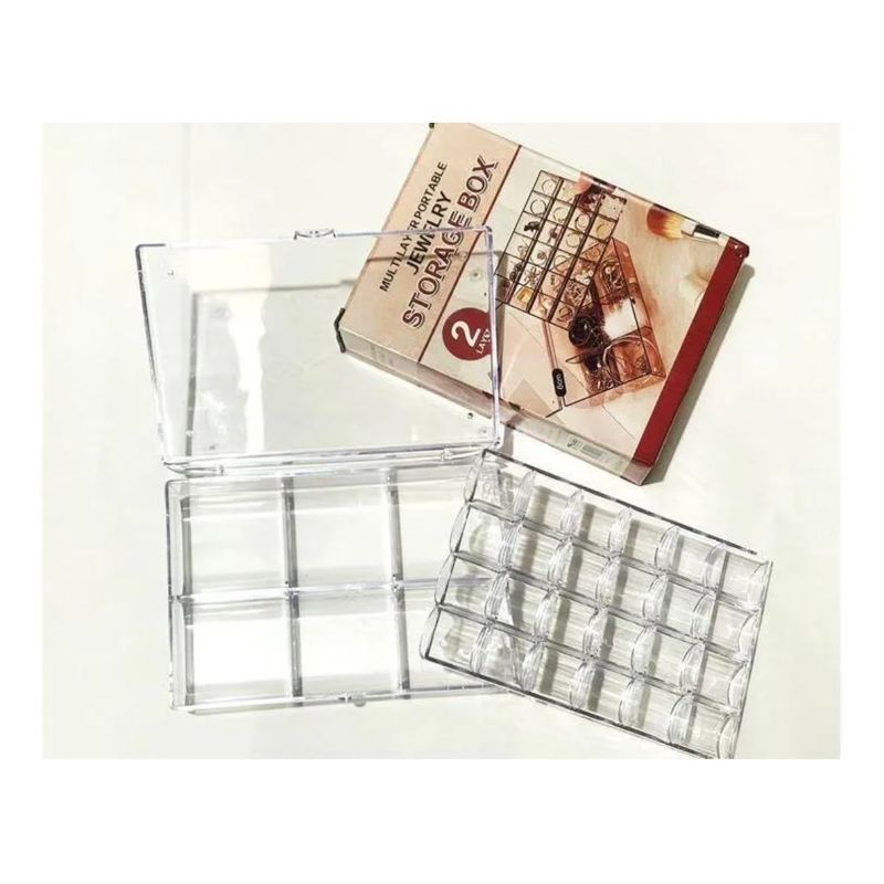 GENERICO - Joyero Doble Capa Organizador Portátil Pendientes Collar Anillos