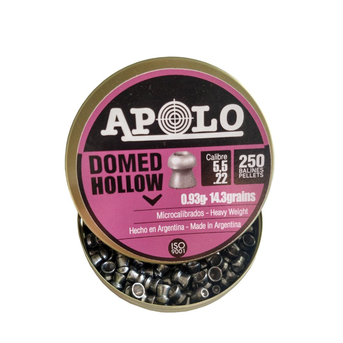 APOLO - Postones Apolo Domed hollow 5.5m 14,3gr 250 Uds