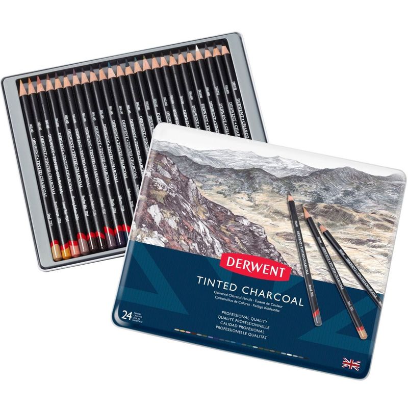 DERWENT - Lápices De Carboncillo De Colores Derwent Set 24