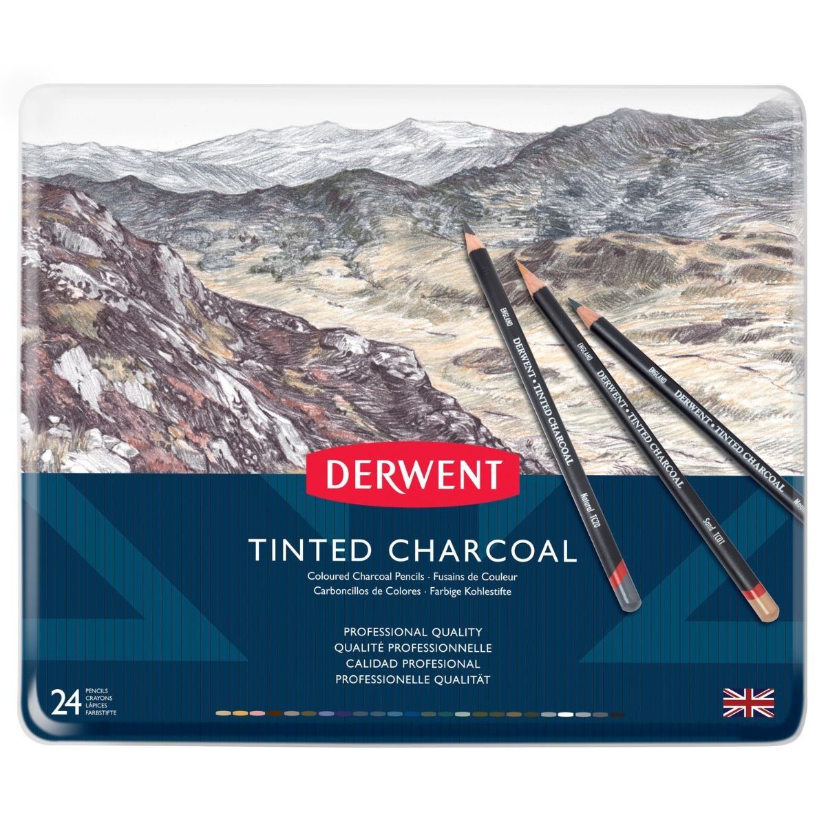 DERWENT - Lápices De Carboncillo De Colores Derwent Set 24