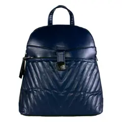 MAILEA - Mochila ecocuero bolsillo acolchada para mujer azul