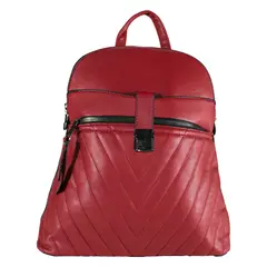 MAILEA - Mochila ecocuero bolsillo acolchada para mujer burdeo