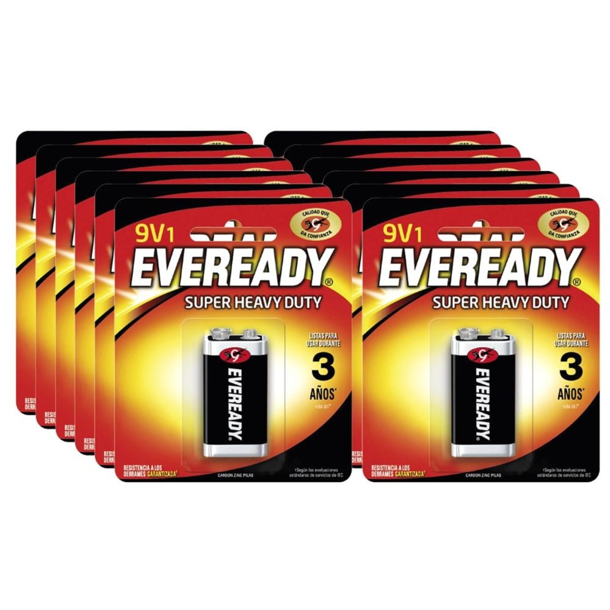 EVEREADY - Pack 12 Batería 9v Eveready Extra Duración / Superstore