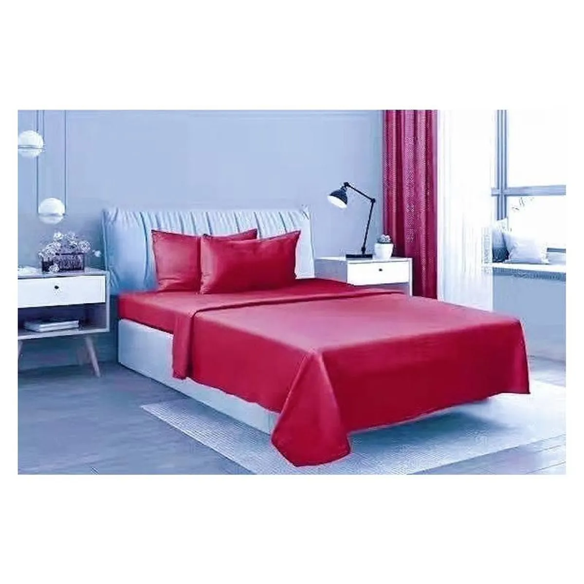 BJ HOGAR - SABANA POLAR COLOR ROJO 1.5 PLAZAS