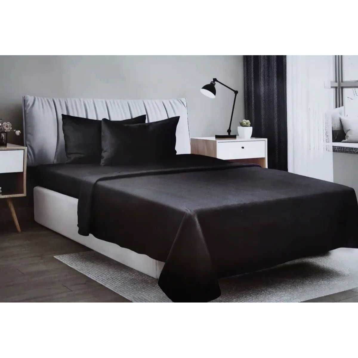 BJ HOGAR - SABANA POLAR COLOR NEGRO 1.5 PLAZAS