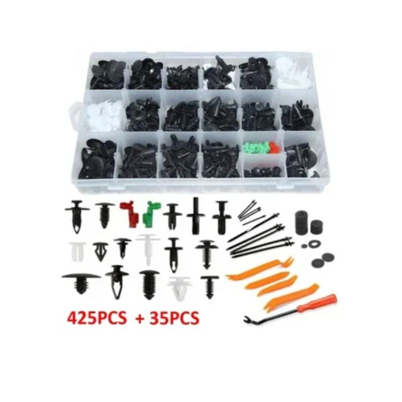 ESHOPANGIE - Set 460 Clips Broches Puerta Parachoque Auto Tapabarro Reten