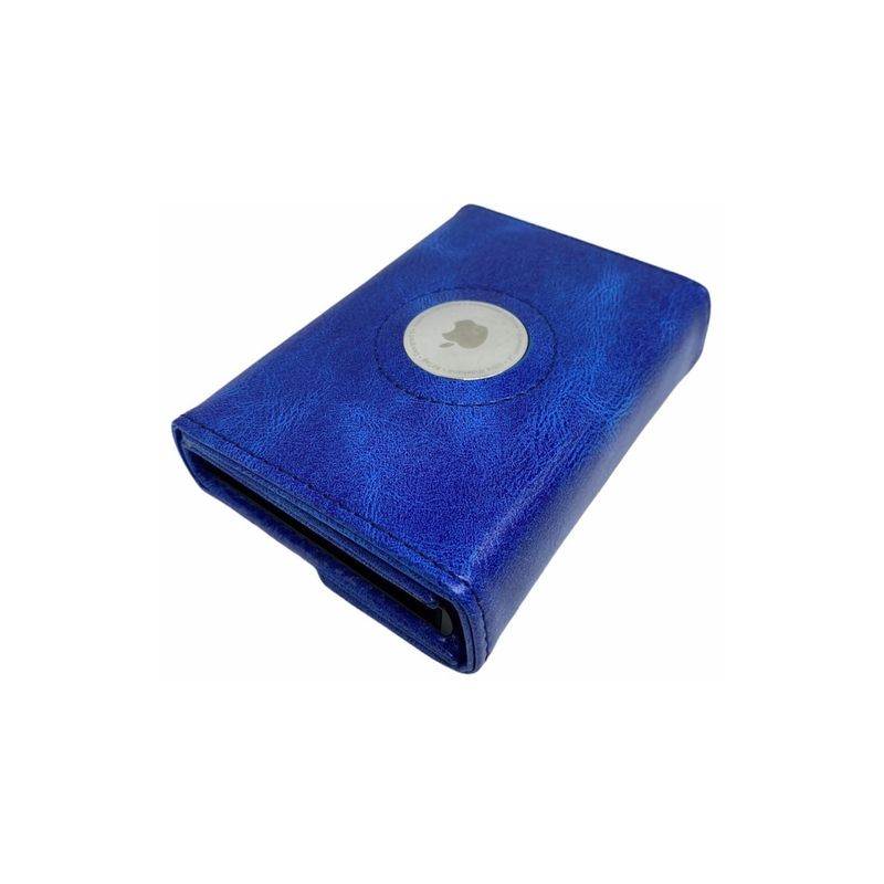 GENERICO - Tarjetero Billetera para Airtag Cuero Premium Automático Aluminio