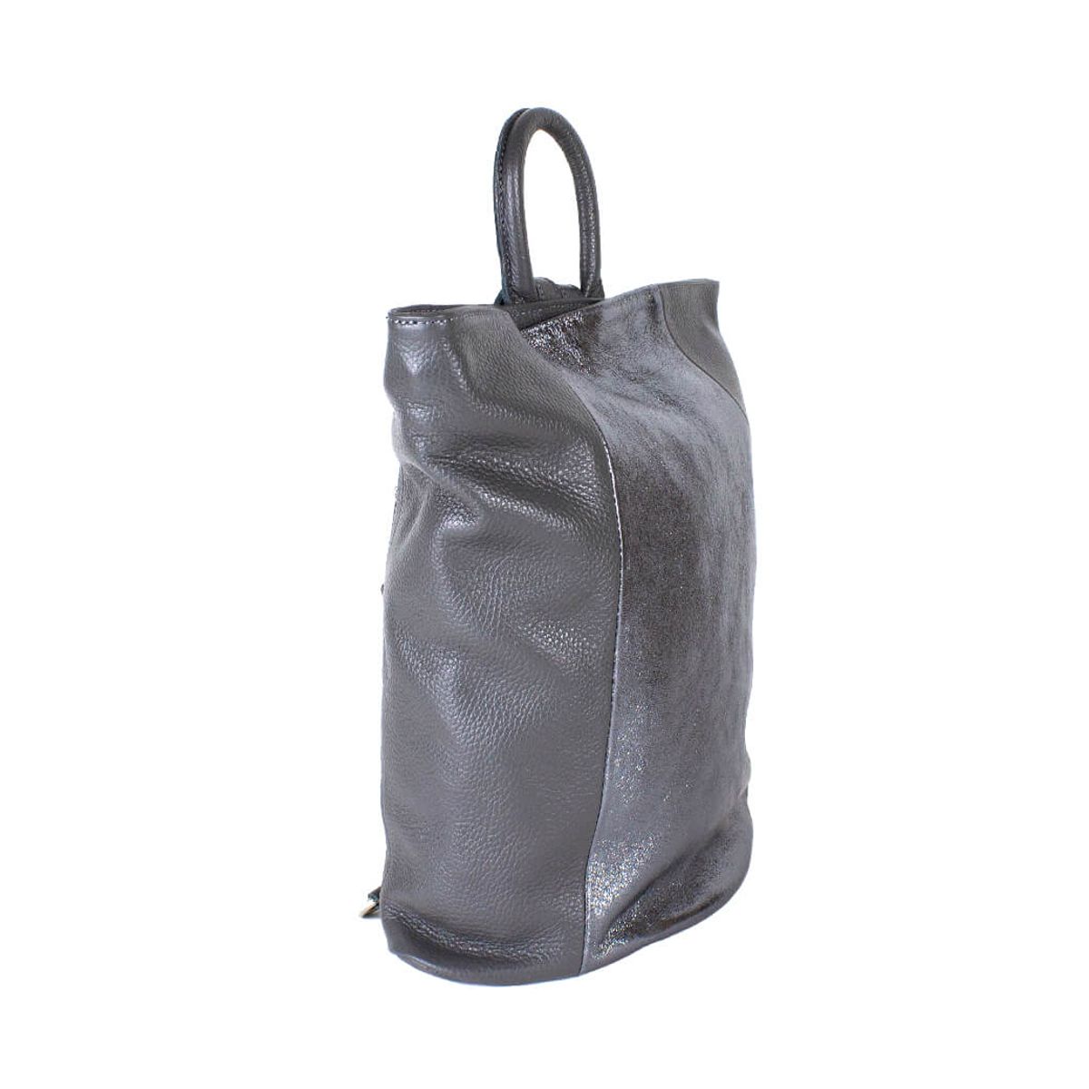 MAILEA - Mochila cuero bimaterial para mujer asfalto