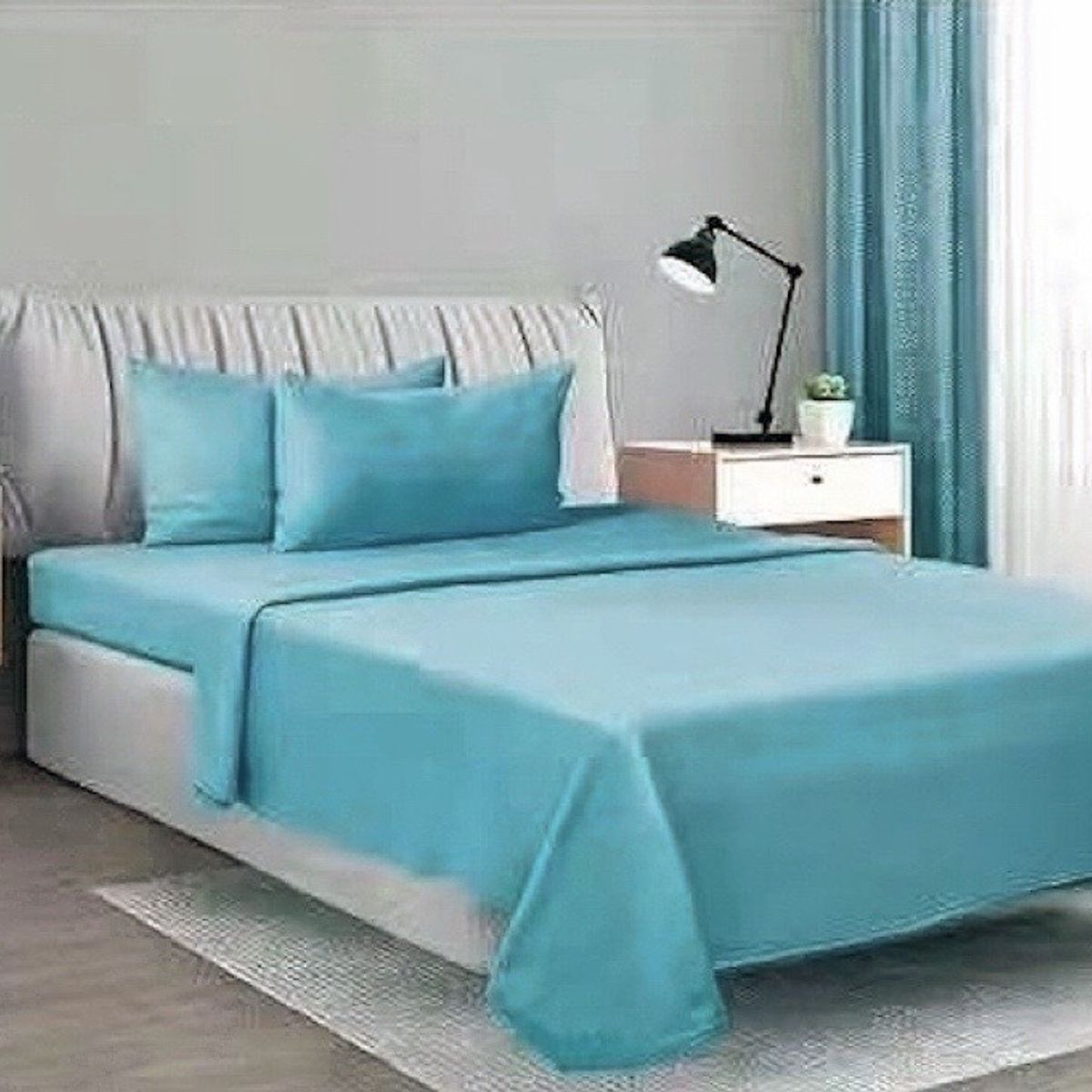 BJ HOGAR - SABANA POLAR COLOR TURQUESA 1.5 PLAZAS