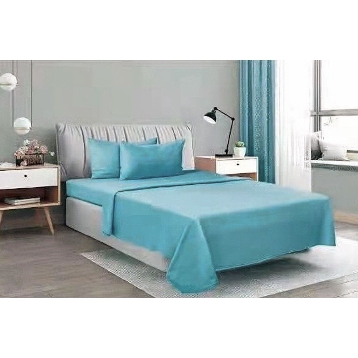 BJ HOGAR - SABANA POLAR COLOR TURQUESA 1.5 PLAZAS