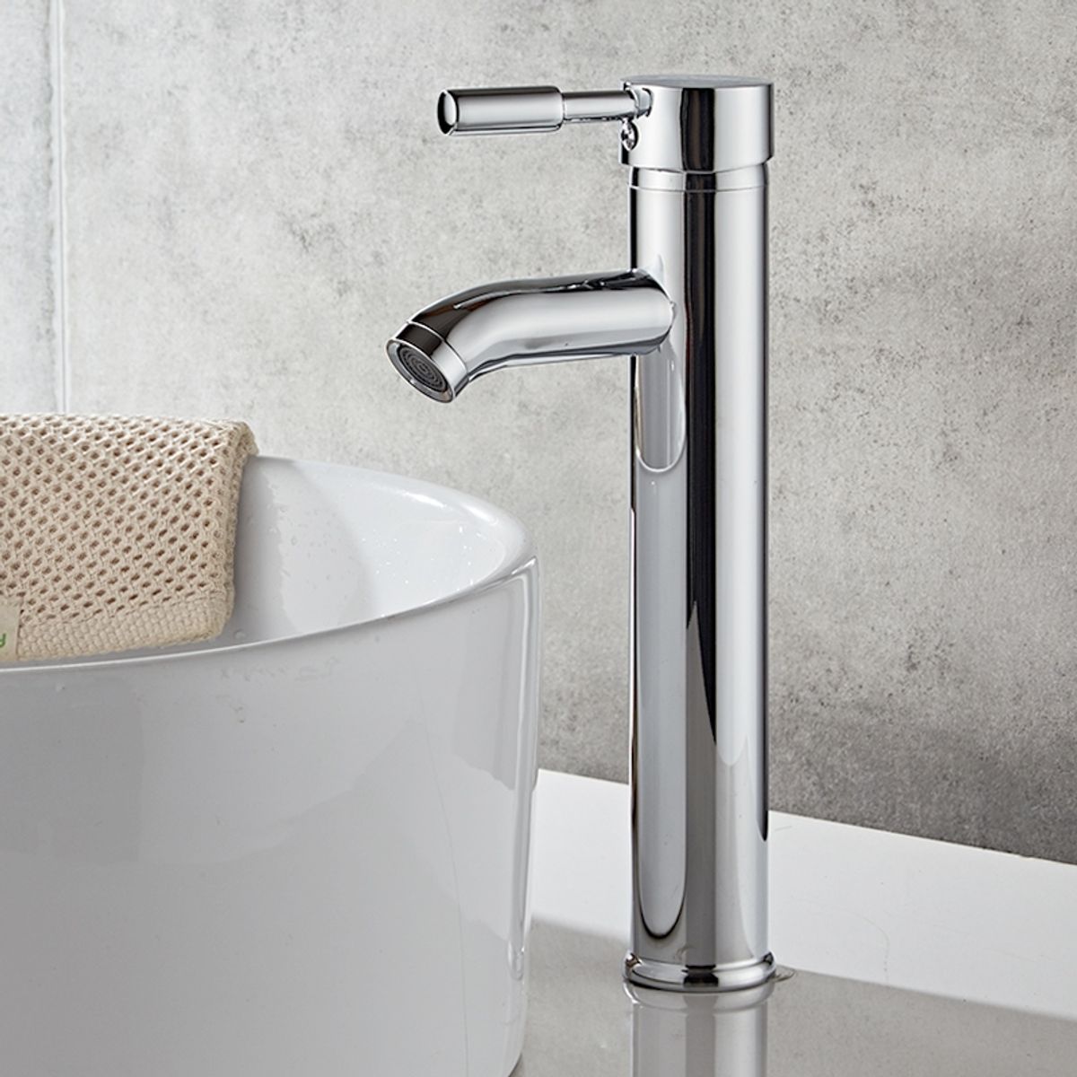 MODERN SPACE - Llave Monomando Alta Cromada Para Lavamanos Sobre Poner  Modern Space