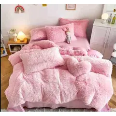 GENERICO - Cobertor de invierno peludos con chiporros 2 plazas Rosado