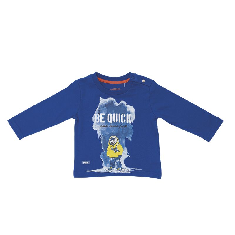 PILLIN - Polera Manga Larga Bebé Niño Azul Pillin PILLIN