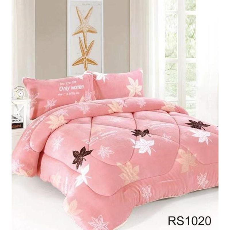 GENERICO - Cobertor de invierno pluhs con chiporros 2 plazas rosado flores