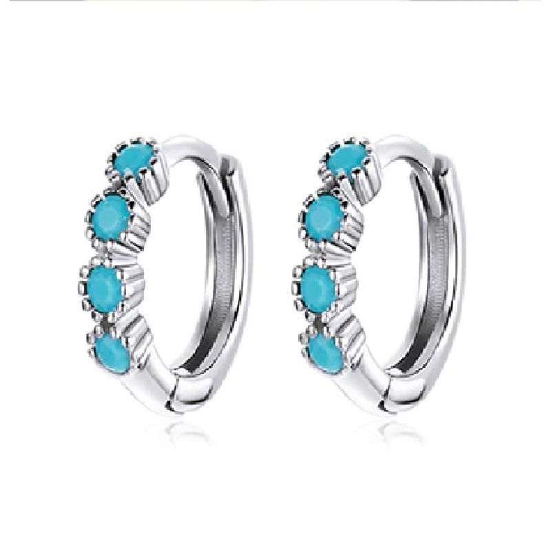 JOYAS CRISOL - Aros Aruba Plata Turquesa Argolla