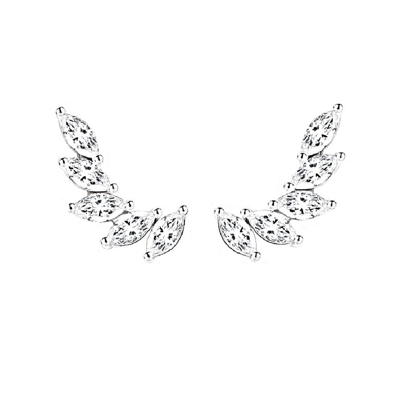 LA GARZA - Aros Mujer Plata y Circones Blancos Winny