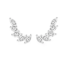 LA GARZA - Aros Mujer Plata y Circones Blancos Winny