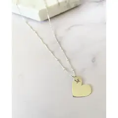 FORMAS AG - Collar Corazon Universo Plata