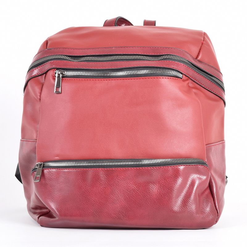 MAILEA - Mochila ecocuero bolsillo alargado para mujer burdeo