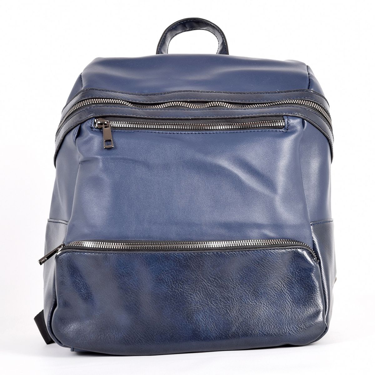 MAILEA - Mochila ecocuero bolsillo alargado para mujer azul