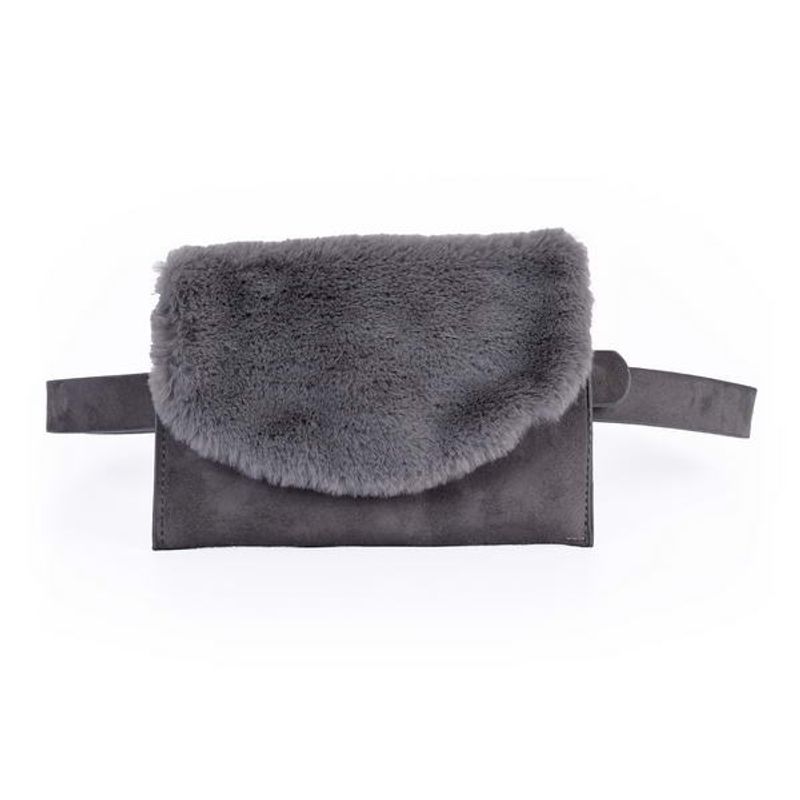 MAILEA - Cinturon bolsillo pelo mujer gris