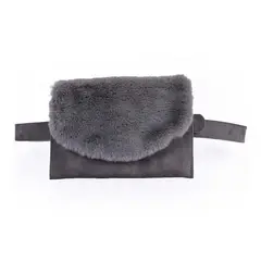MAILEA - Cinturon bolsillo pelo mujer gris