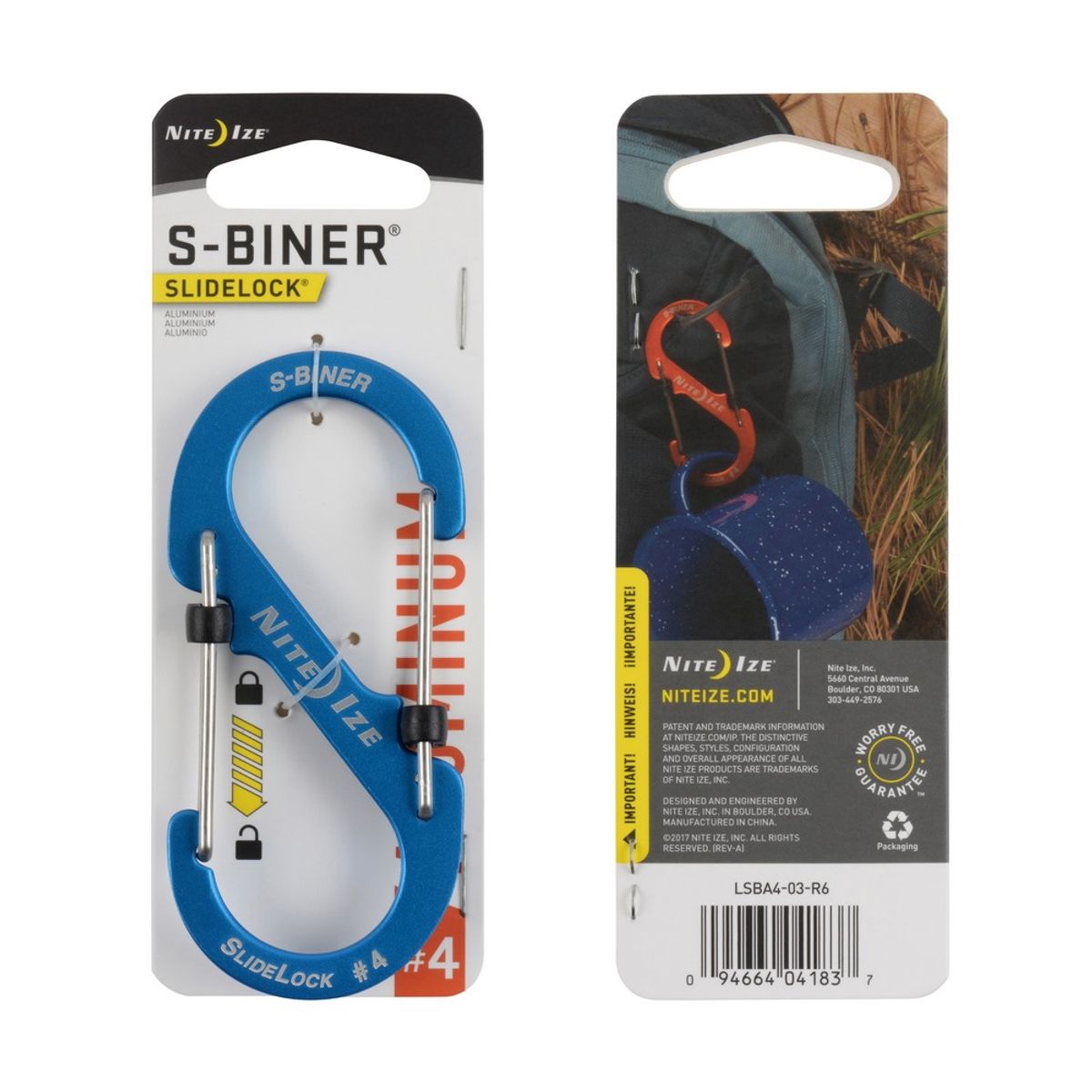 NITE IZE - Mosquetón S-Biner® Aluminum Dual Carabiner 4 Nite Ize Azul