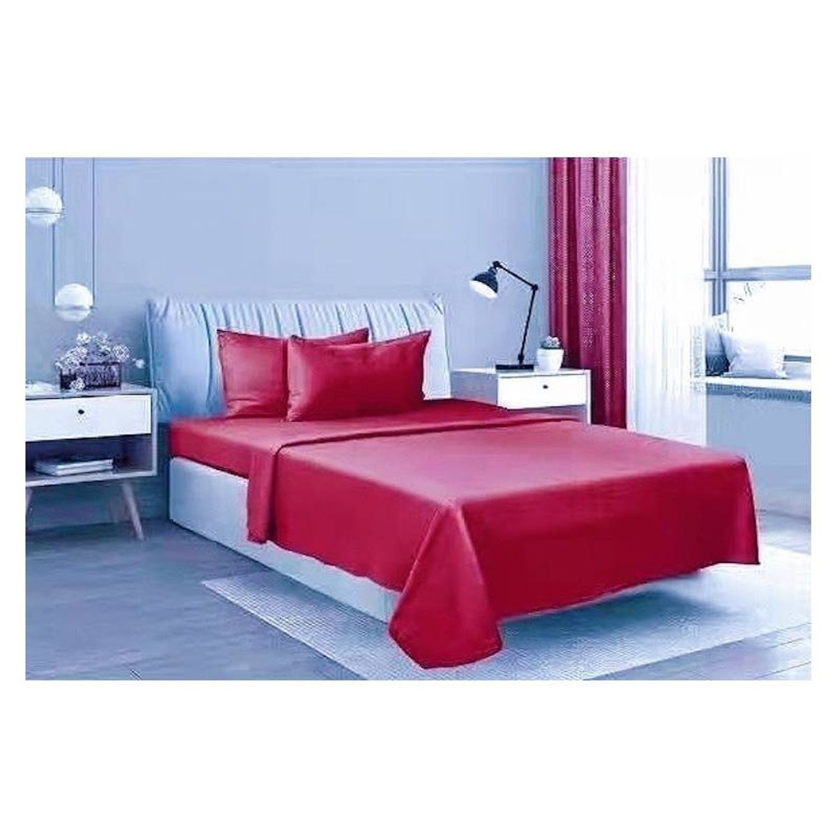 BJ HOGAR - SABANA POLAR COLOR ROJO KING