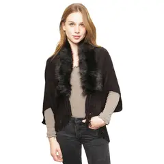 TODOPIEL - Poncho Mujer PO039 Negro