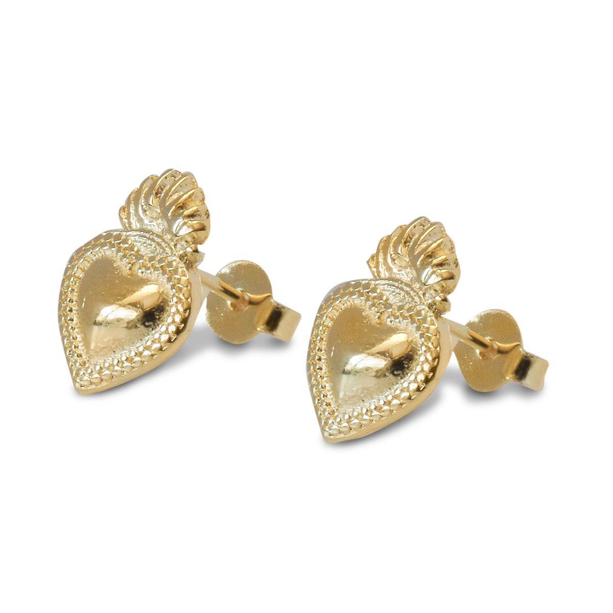 COGGIOLA - Aros Corazón Detente Enchapado Oro 18K