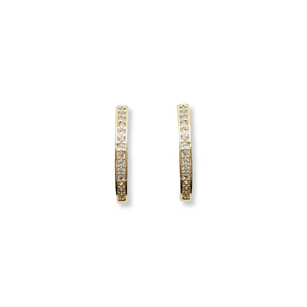 ANDREA COGGIOLA JOYAS - Argolla Cintillo Circón Bisagra 16mm Enchapado Oro 18K