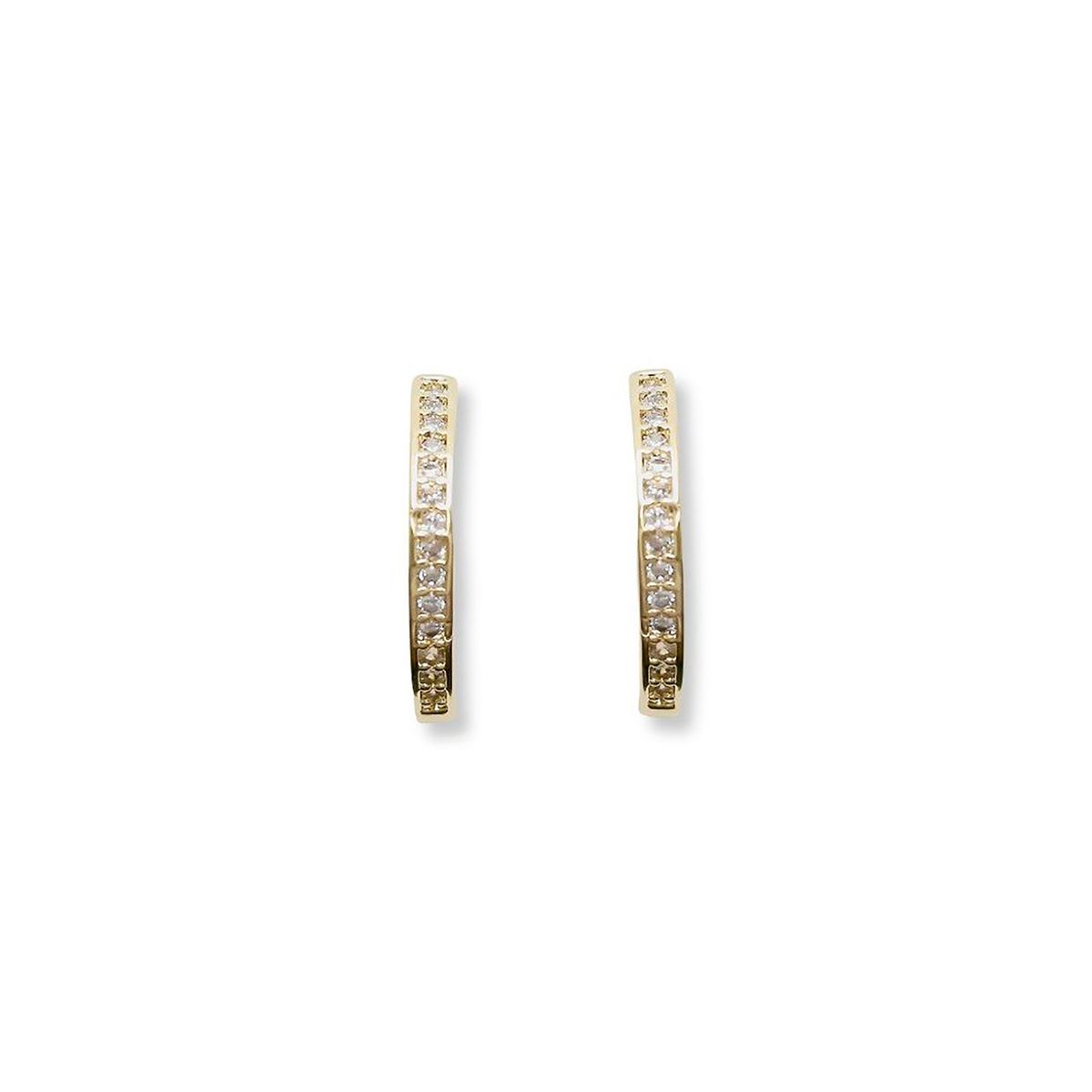 ANDREA COGGIOLA JOYAS - Argolla Cintillo Circón Bisagra 16mm Enchapado Oro 18K