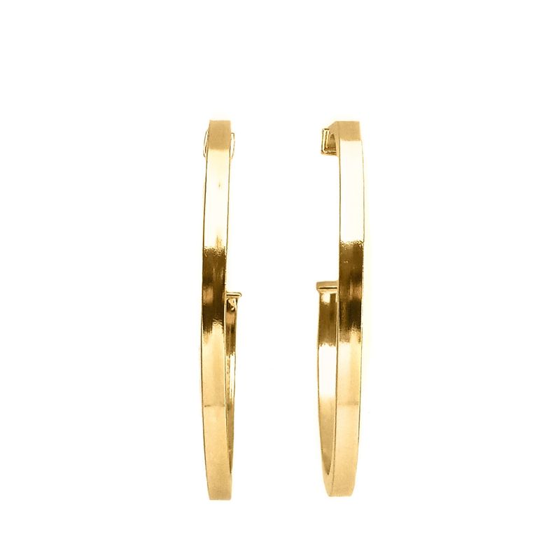 ANDREA COGGIOLA JOYAS - Aros Argolla Tubo Cuadrado 50mm Enchapado Oro 18K