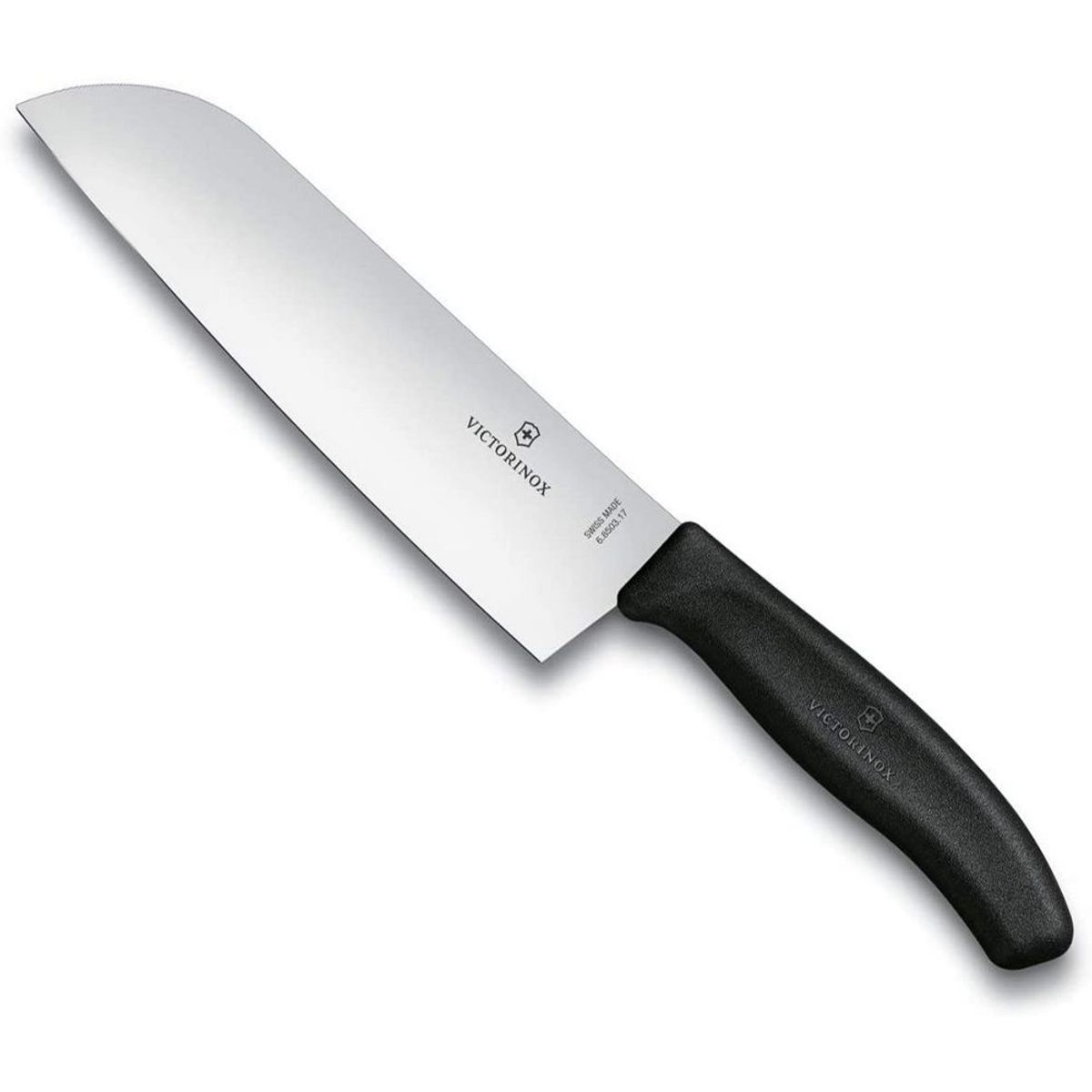 VICTORINOX - Cuchillo Santoku swiss classic color Negro, 17 cm. Blister Victorinox