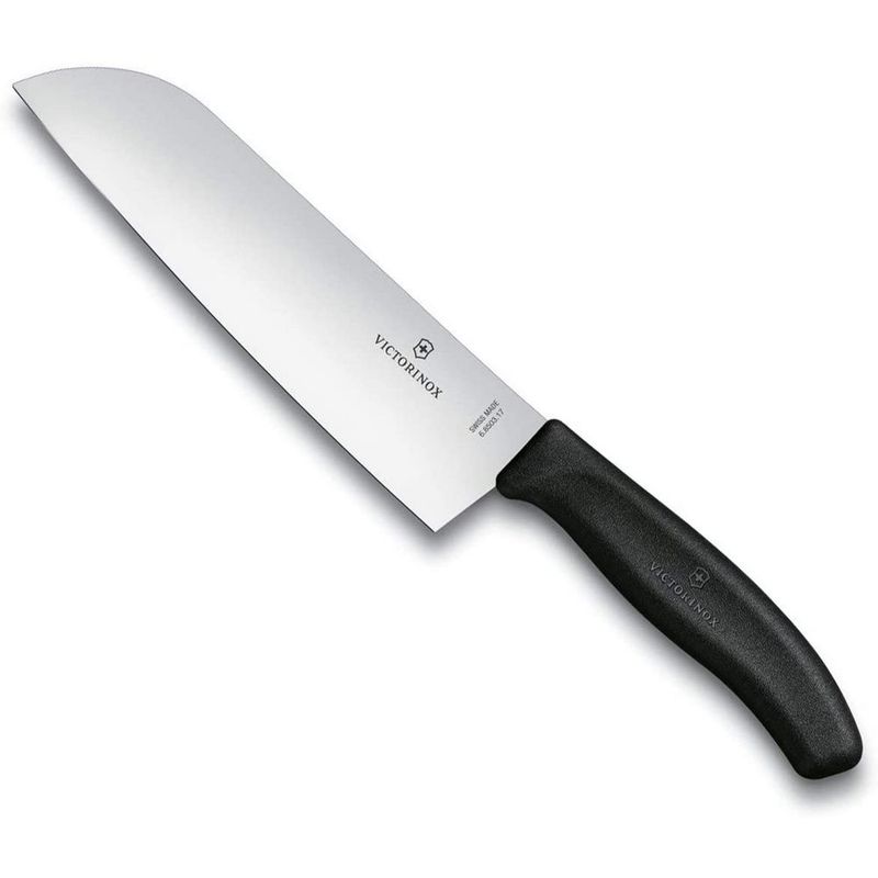 VICTORINOX - Cuchillo Santoku swiss classic color Negro, 17 cm. Blister Victorinox