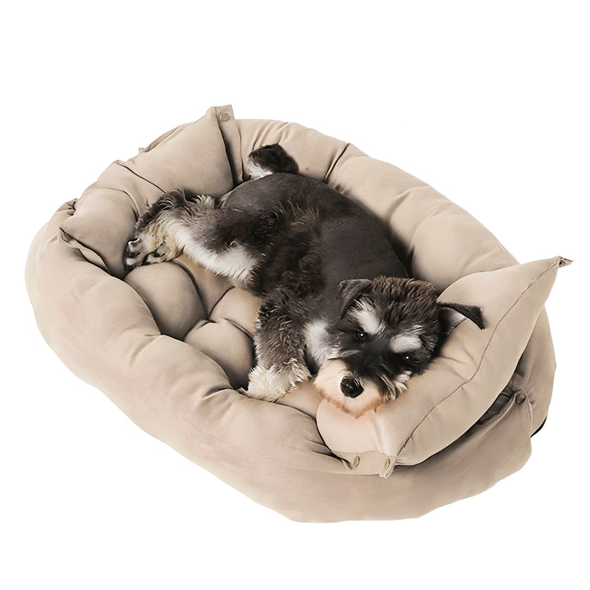 PETWOOW - Cama para mascotas perro y gatos 68x50x40 beige claro