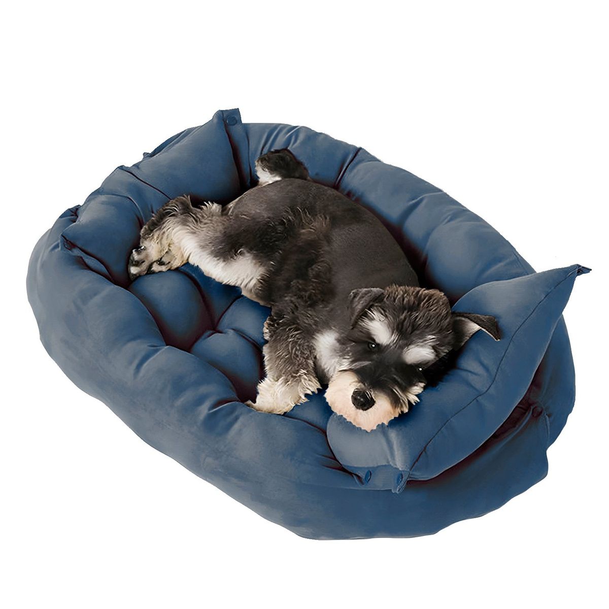 PETWOOW - Cama para mascotas perro y gatos 68x50x40 Azul