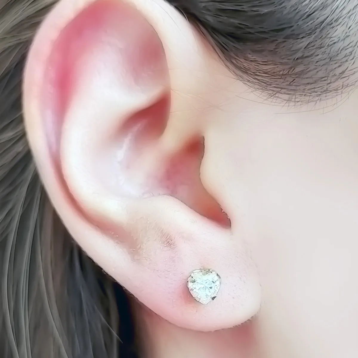 COGGIOLA - Aros Circón Corazón 5mm Enchapado Oro 18K