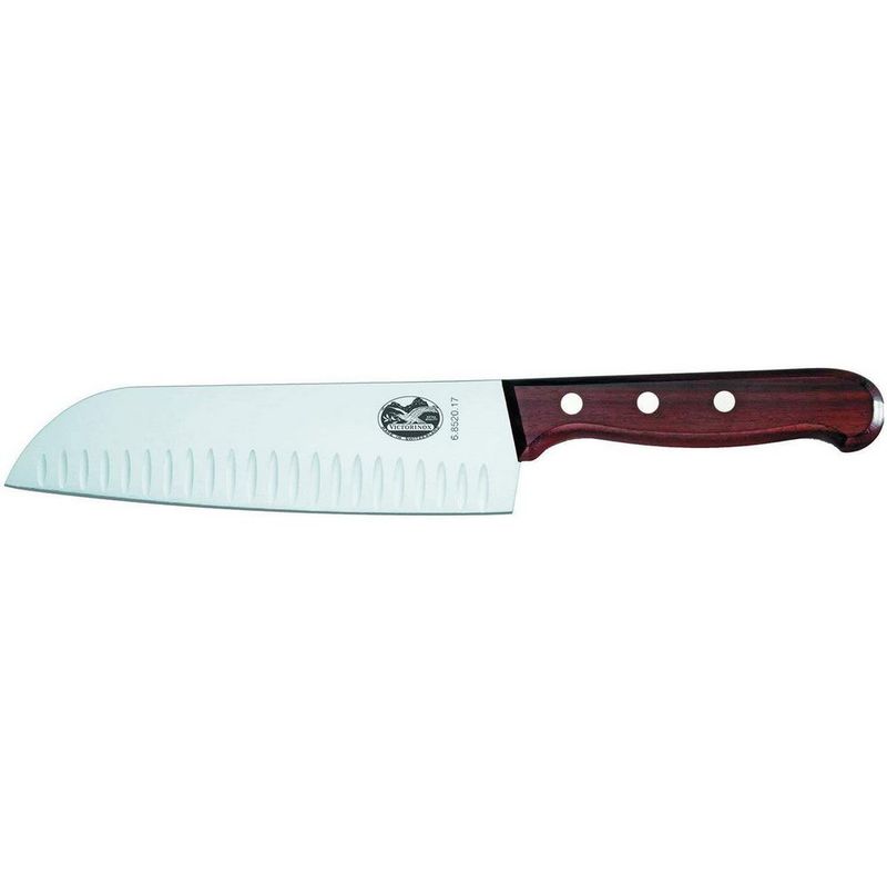 VICTORINOX - Cuchillo Santoku Rosewood color Café, 17 cm. Victorinox