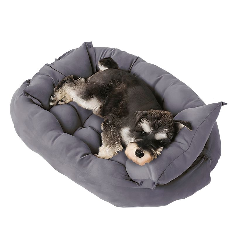 PETWOOW - Cama para mascotas perro y gatos 68x50x40 Gris