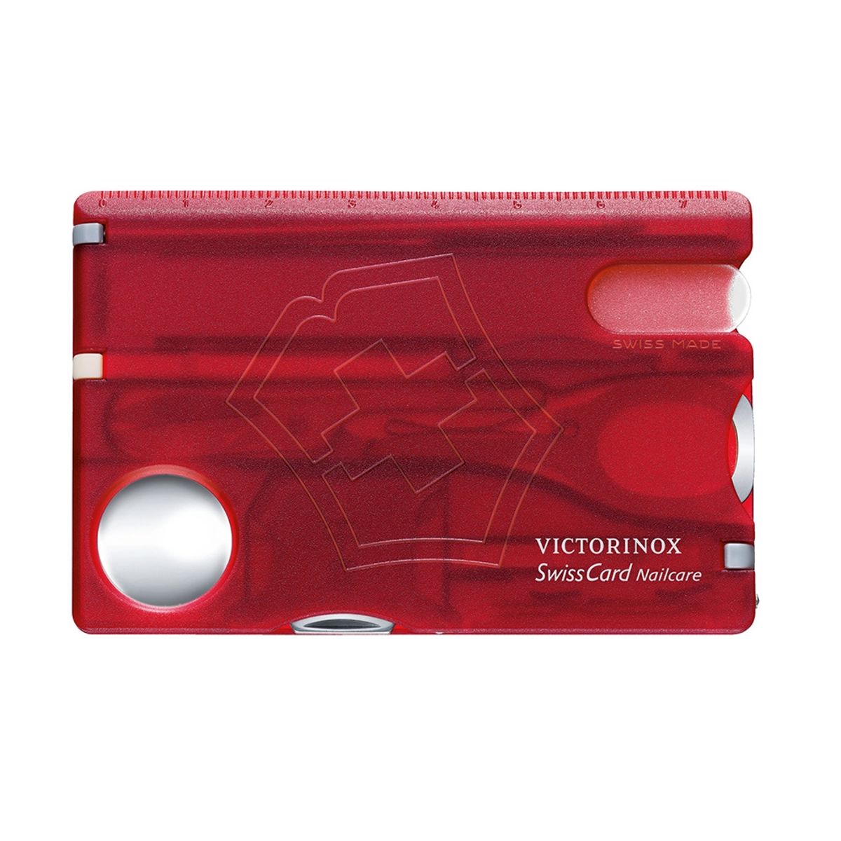 VICTORINOX - Navaja Swisscard Nailcare color Rojo Transparente Victorinox