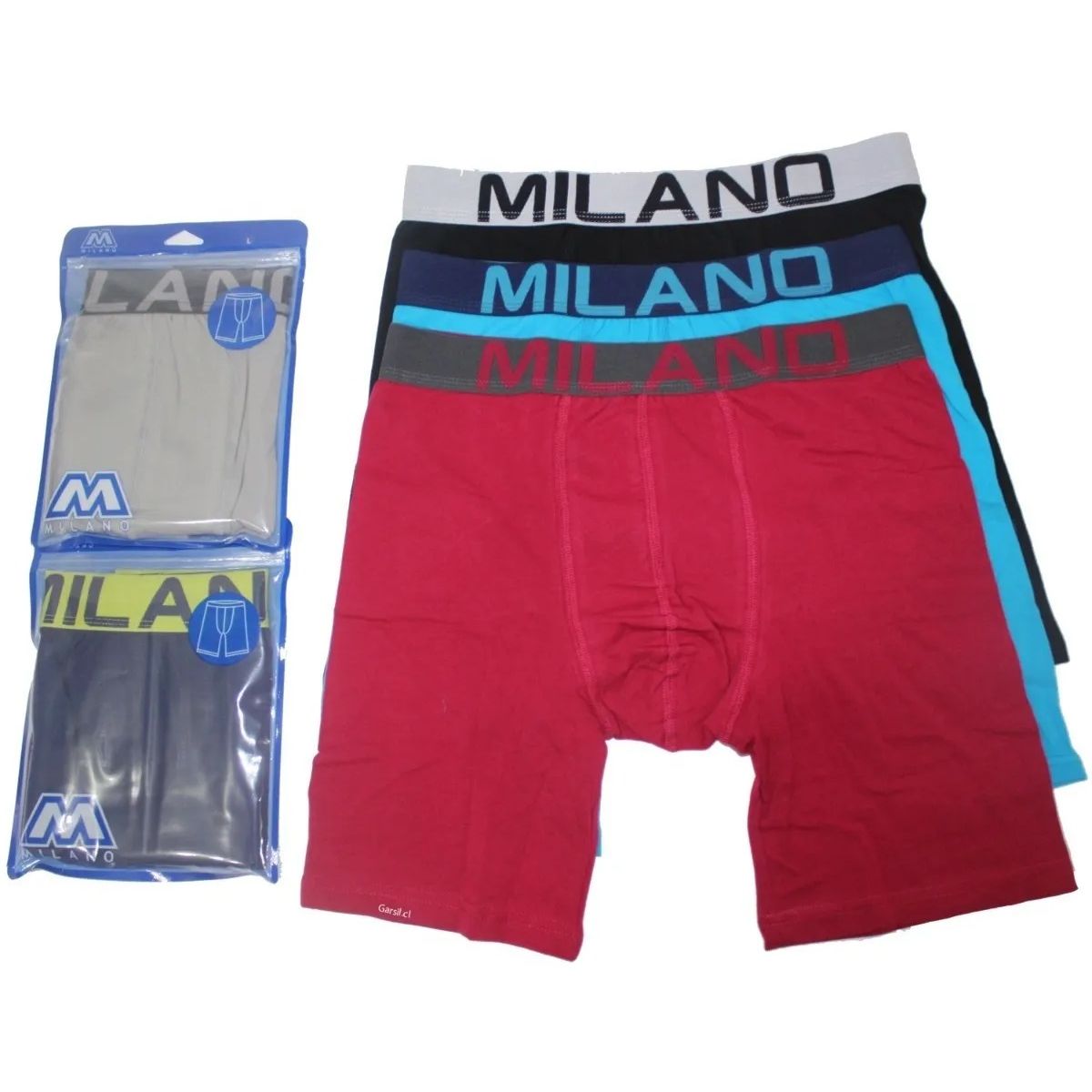 GARSIL - 6 Bóxer De Algodón Pierna Larga Hombre - Precio Por 6 Unidades.