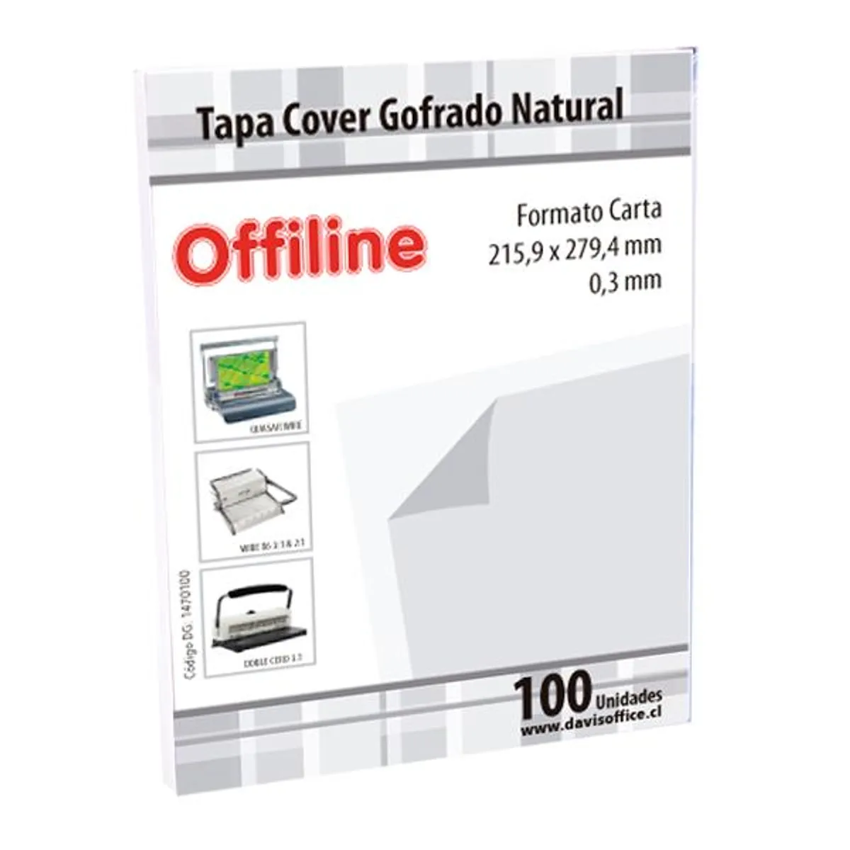 OFFILINE - Tapa para encuadernar Mica Natural Carta 100 Unidades