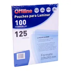 OFFILINE - Laminas Termolaminar Pouches Tamaño Carta 125mic 100u