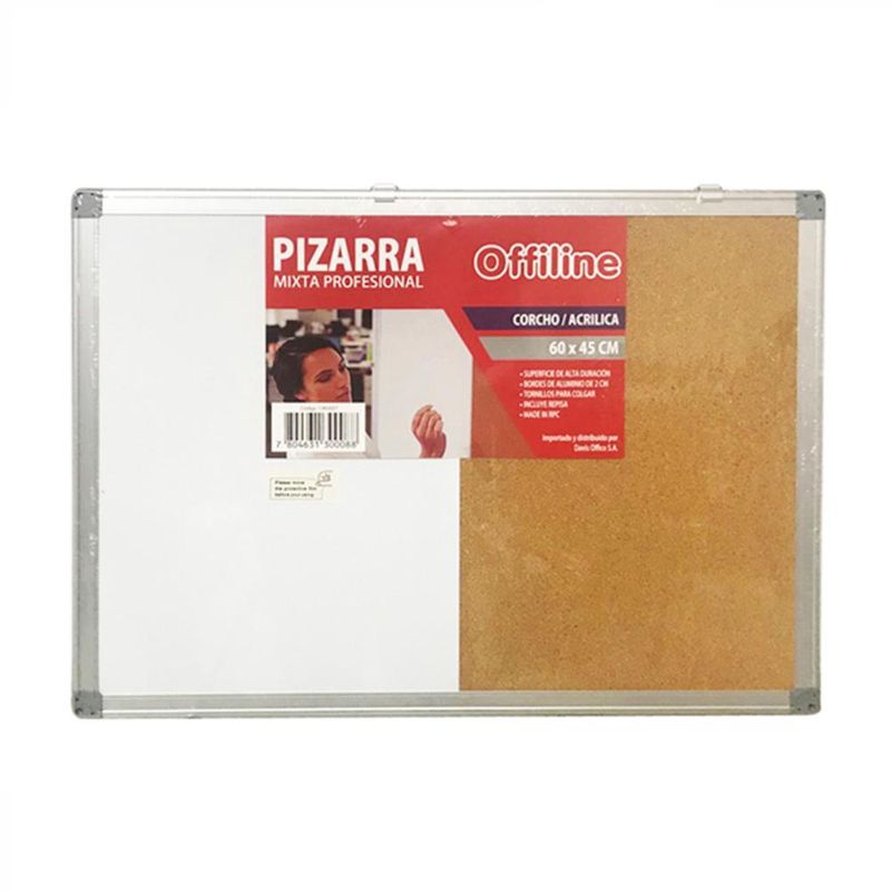 OFFILINE - Pizarra mixta blanca / corcho 60X45cm OFFILINE